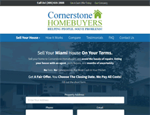 Tablet Screenshot of cornerstonehomebuyers.com